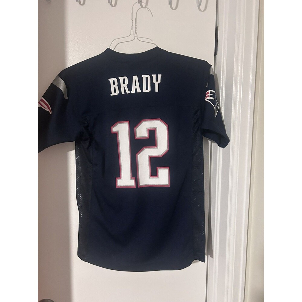 NFL Team Apparel Tom Brady #12 New England Patriots Youth Jersey Size Small Navy